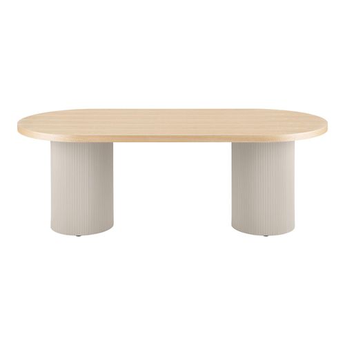 Solva Natural Wood 8 Seater Oval Double Pedestal Dining Table - 220cm