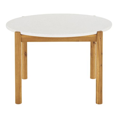 Terracina White Concrete Top 4 Seater Round Garden Dining Table - 120cm