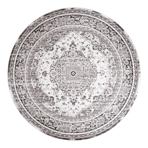 Havana Black and White Round Rug - 200cm x 200cm