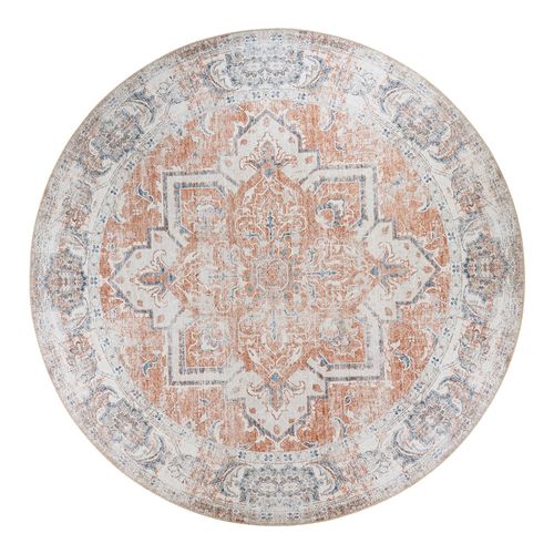 Havana Orange and Blue Round Rug - 200cm x 200cm