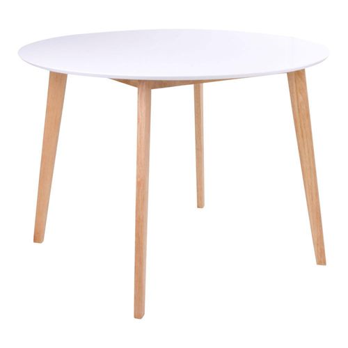 Vojens White 4 Seater Round Dining Table - 105cm