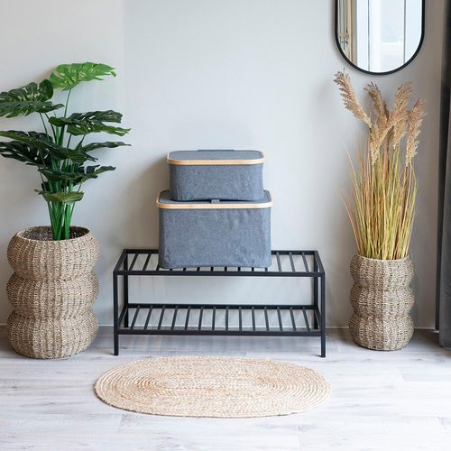 Vita Black Metal Shoe Rack