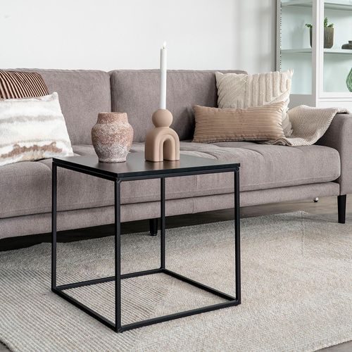 Vita Black Melamine Square Side Table