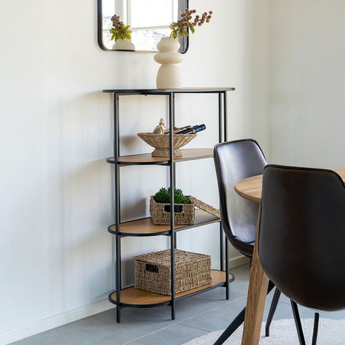 Vita Natural Wood Curved Open Shelving Unit