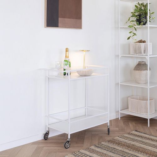 Vita White Melamine Bar Trolley