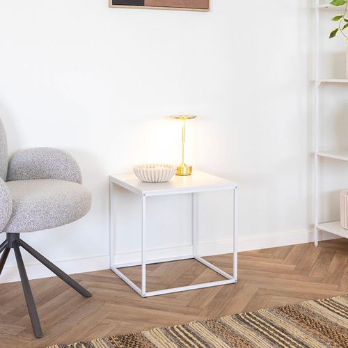 Vita White Melamine Square Side Table