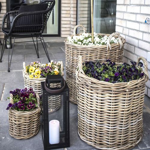 Caor Natural Kubu Rattan Round Baskets - Set of 4