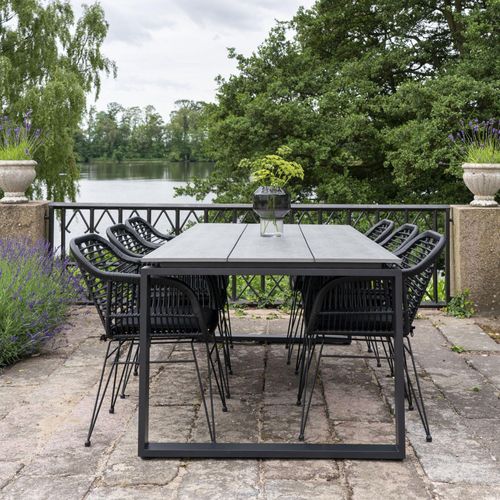 Denver Grey Wood 8 Seater Garden Dining Table - 210cm