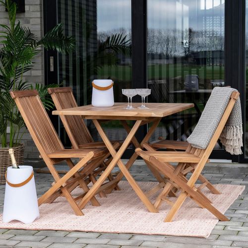 Oviedo Teak Wood 4 Seater Garden Dining Table - 120cm
