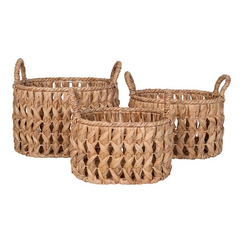 Balerma Natural Waterhyacinth Basket - Set of 3