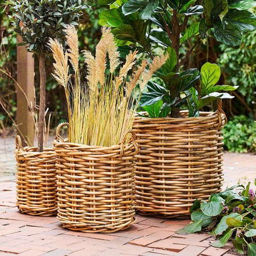 Burton Natural Rattan Basket - Set of 3