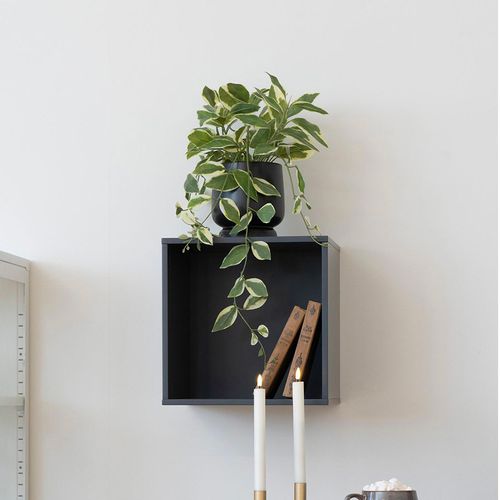 Horne Dark Grey Square Wall Shelf