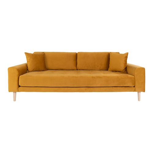 Lido Mustard Fabric 3 Seater Sofa