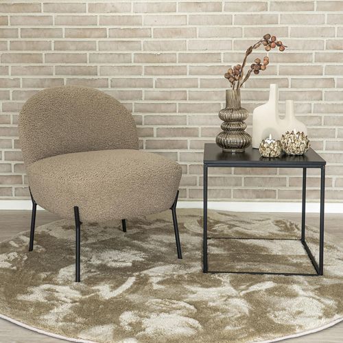 Merida Beige Fabric Lounge Chair