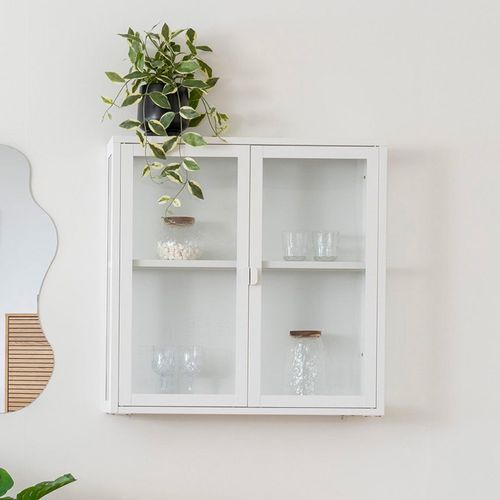 Brisbane White Metal 2 Door Hanging Display Cabinet
