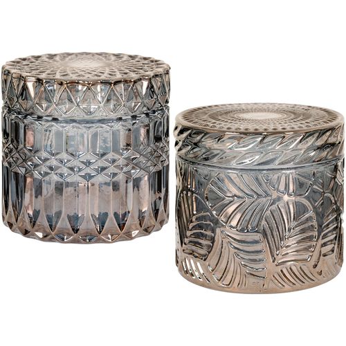 Smoked Glass Jar - Set of 2