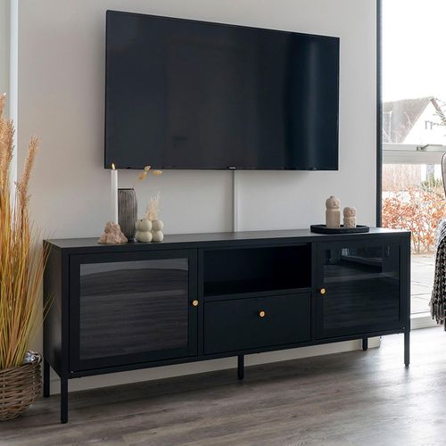 Dalby Black Metal Storage TV Unit