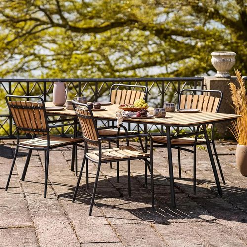 Cleveland Natural Teak Wood 10 Seater Garden Dining Table - 220cm