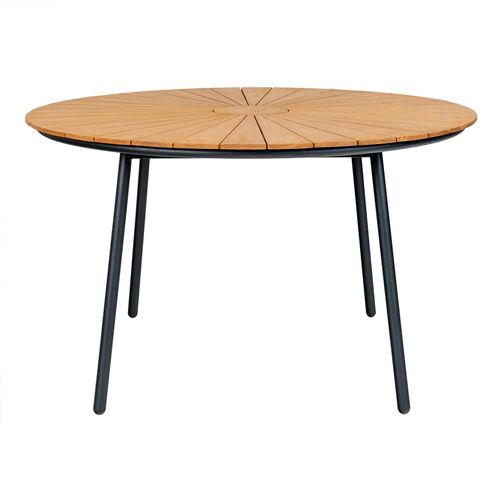Cleveland Teak Wood 4 Seater Round Garden Dining Table - 130cm
