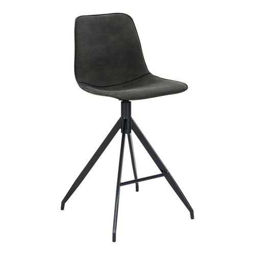 2 x Monaco Grey Fabric Barstool with Back