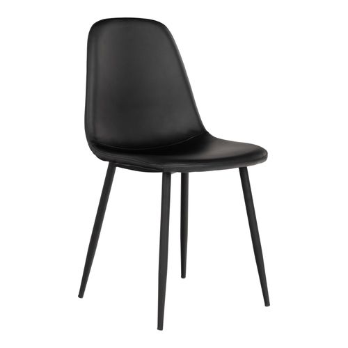 2 x Stockholm Black Faux Leather Dining Chair
