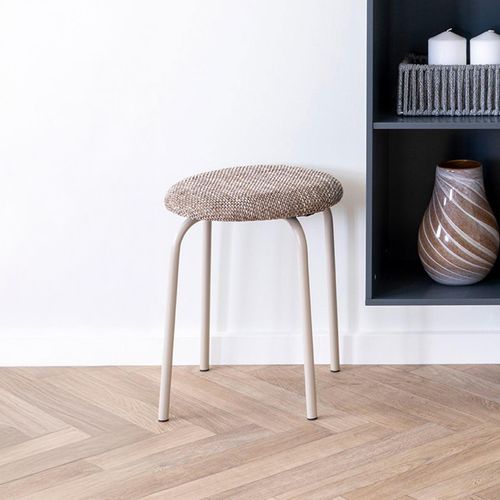 Lawloit Brown Metal Round Stool