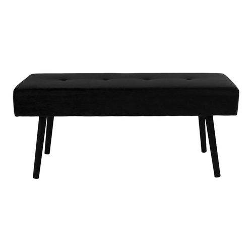 Skiby Black Velvet Fabric Bench