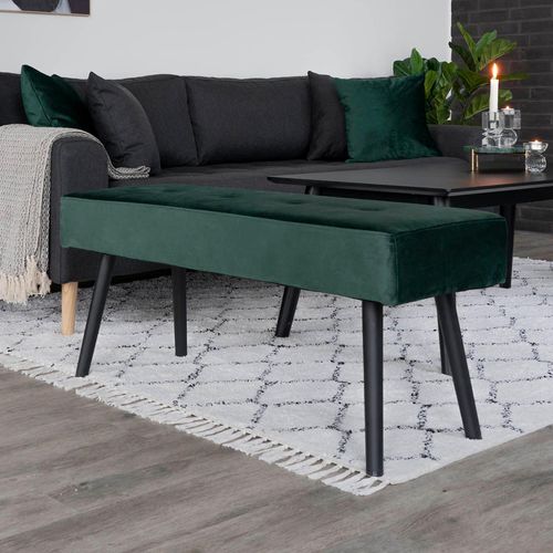 Skiby Green Velvet Fabric Bench