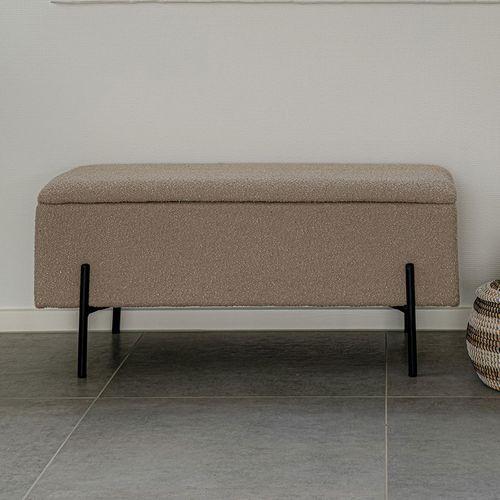 Watford Beige Boucle Fabric Storage Bench