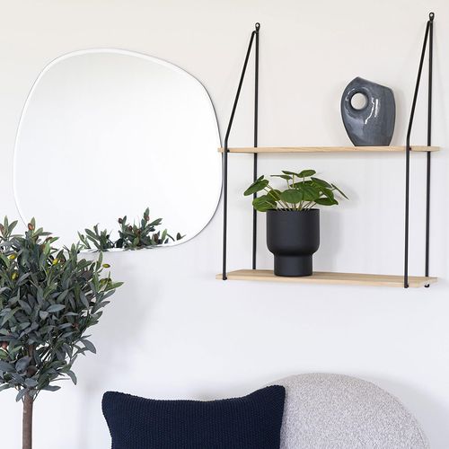 Haag Wood and Metal Wall Shelf