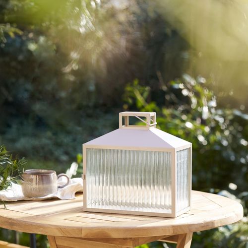 Lucca Grey Glass Lantern