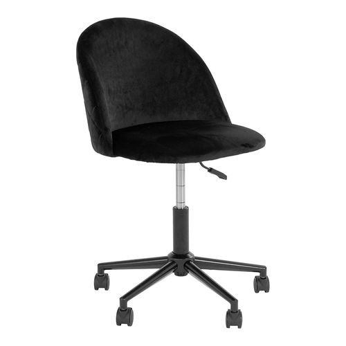 Geneve Black Velvet Fabric Office Chair