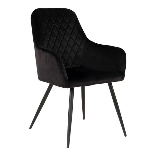 2 x Harbo Black Velvet Fabric Dining Chair