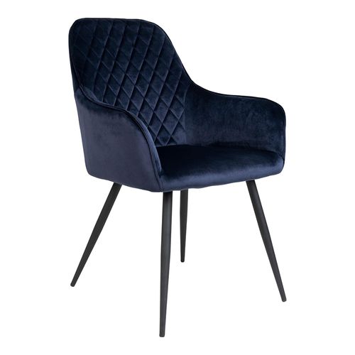 2 x Harbo Blue Velvet Fabric Dining Chair