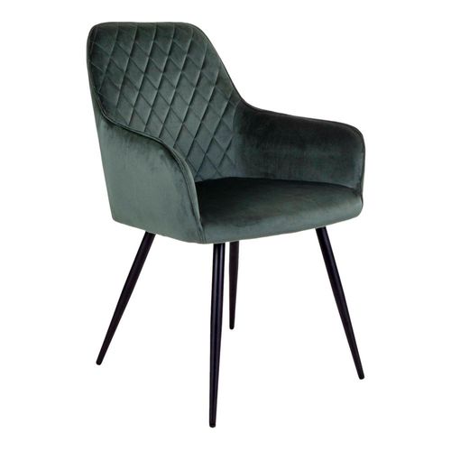 2 x Harbo Green Velvet Fabric Dining Chair
