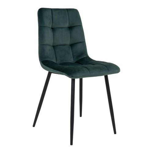 2 x Middelfart Dark Green Velvet Fabric Dining Chair