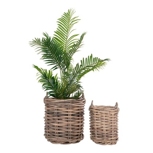Burton Natural Rattan Round Baskets - Set of 2