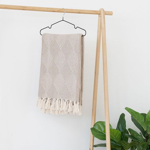Bursa Taupe Fabric Throw