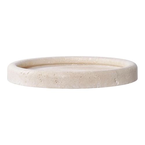 Beige Travertine Round Tray