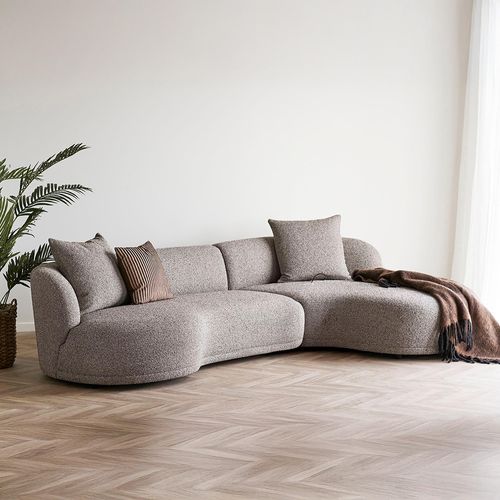 Kingston Brown Fabric Lounge Sofa - RHF