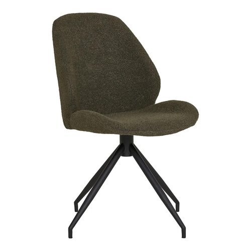 2 x Monte Carlo Green Boucle Fabric Swivel Dining Chair