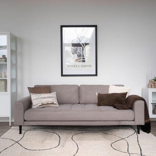 Lido Stone Fabric 3 Seater Sofa