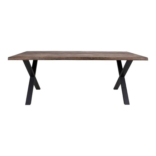 Toulon Smoked Oak 8 Seater Dining Table with Black Cross Legs - 200cm