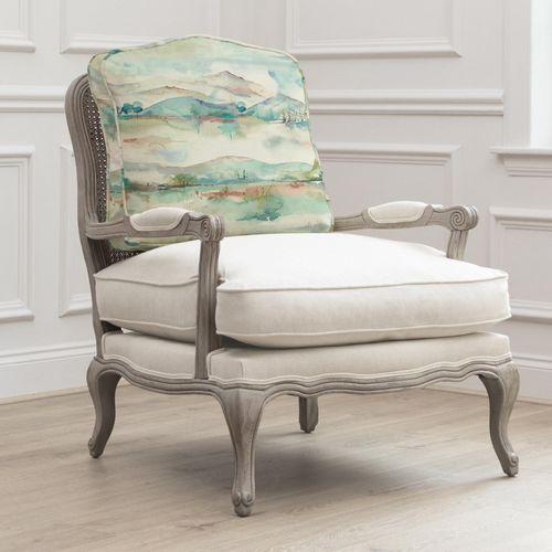 Voyage Maison Russet Shores Stone and Linen Printed Florence Armchair