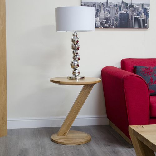 Ziggy Oak Modern Lamp Table