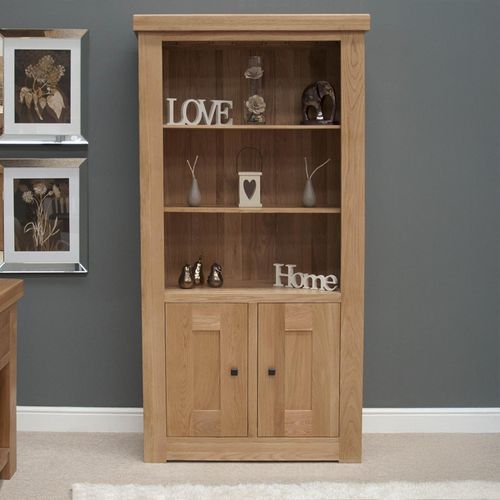 Chunky Oak 2 Door Bookcase