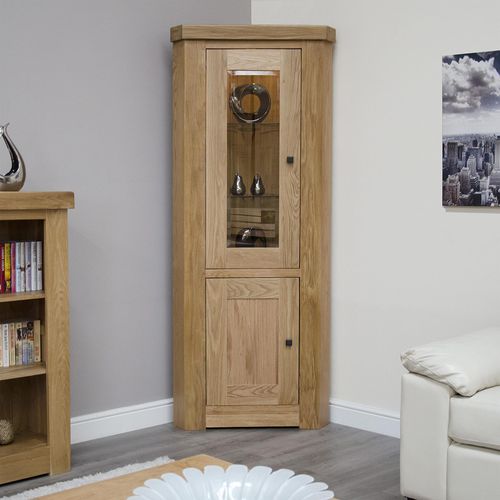 Chunky Oak Corner Display Unit