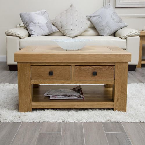 Chunky Oak Storage Coffee Table