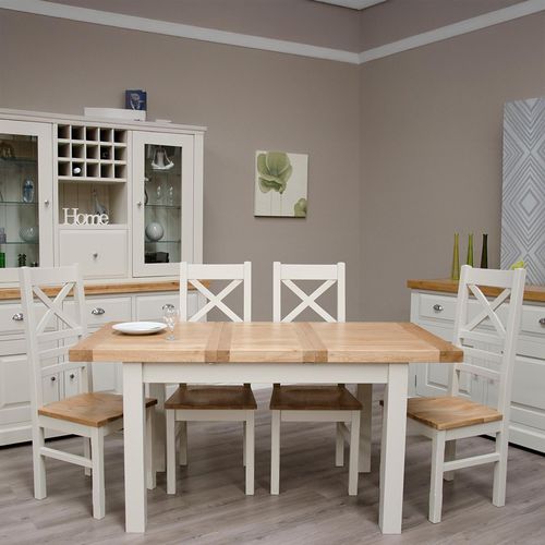 Winchcombe Painted Extending Dining Set with Cross Back Chairs