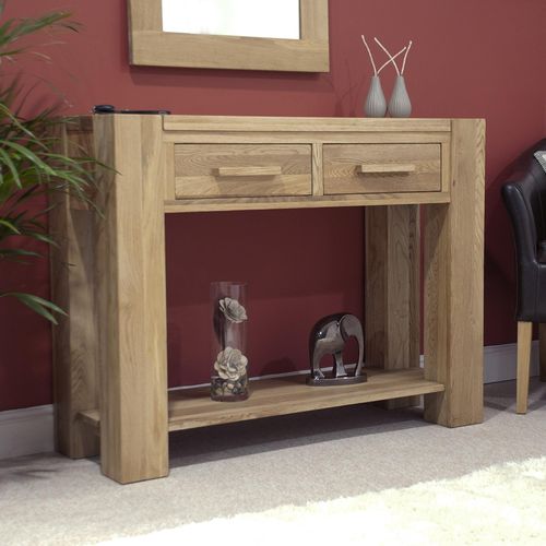 Massive Oak Console Table